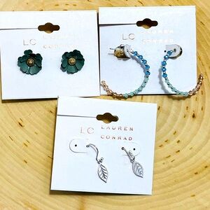 Set of 3 Lauren Conrad earrings NWT